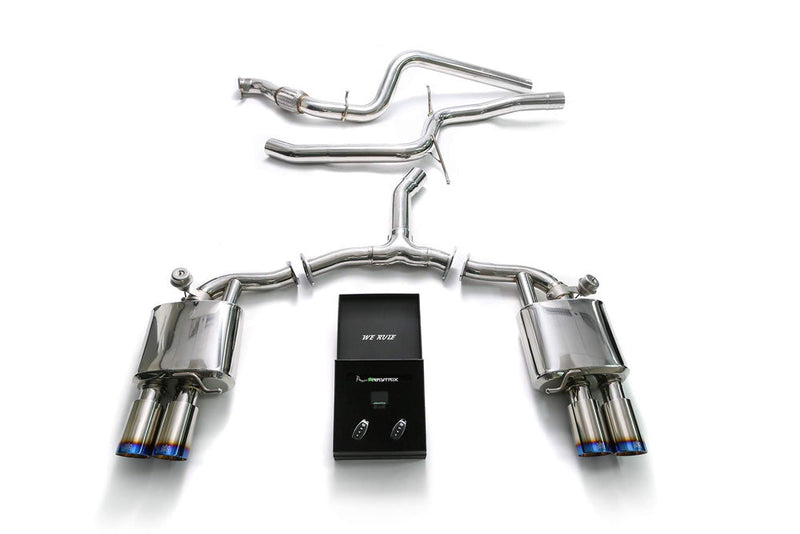 ARMYTRIX Stainless Steel Valvetronic Catback Exhaust System Quad Blue Coated Tips Audi A5 Quattro | A5 Sportback 2.0 TFSI B9 16-20