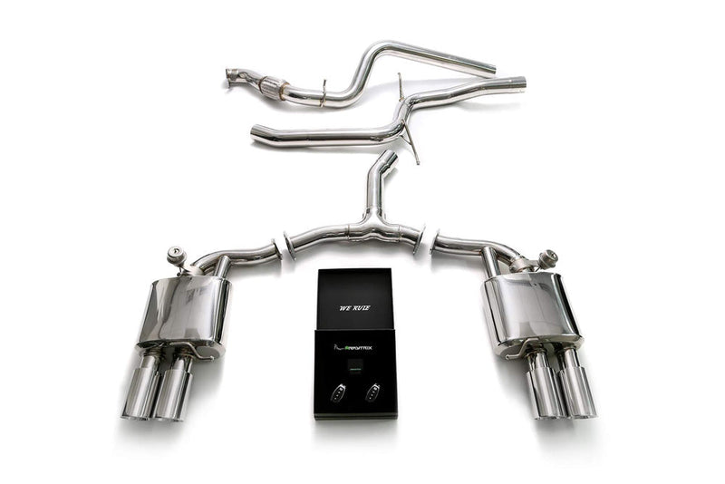 ARMYTRIX Stainless Steel Valvetronic Catback Exhaust System Quad Chrome Tips Audi A5 | A5 Sportback 2.0 TFSI B9 16-20