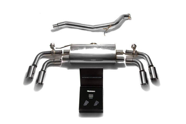 ARMYTRIX Stainless Steel Valvetronic Catback Exhaust System Quad Chrome Silver Tips Audi TT | TTS Quattro MK2 8J 07-14