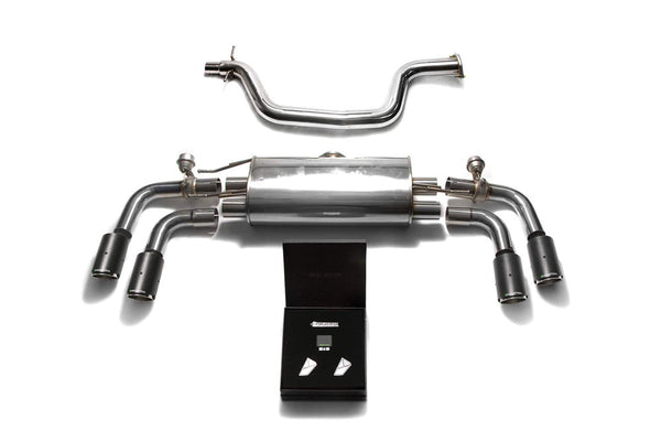 ARMYTRIX Stainless Steel Valvetronic Catback Exhaust System Quad Carbon Tips Audi TT MK2 8J 07-14