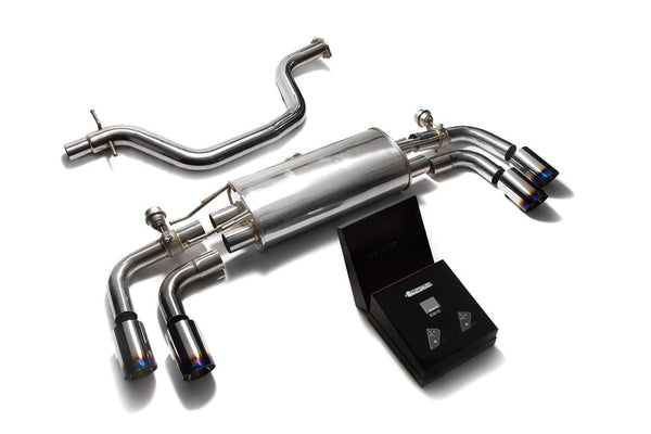 ARMYTRIX Stainless Steel Valvetronic Catback Exhaust System Quad Blue Coated Tips Audi TT MK2 8J 07-14