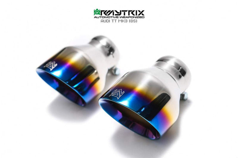 ARMYTRIX Stainless Steel Valvetronic Catback Exhaust System Dual Blue Coated Tips Audi TT MK3 8S 15-20