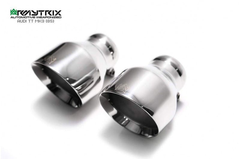 ARMYTRIX Stainless Steel Valvetronic Catback Exhaust System Dual Chrome Silver Tips Audi TT MK3 8S 15-20