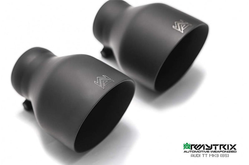 ARMYTRIX Stainless Steel Valvetronic Catback Exhaust System Dual Matte Black Tips Audi TT MK3 8S 15-20