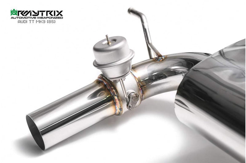 ARMYTRIX Stainless Steel Valvetronic Catback Exhaust System Dual Chrome Silver Tips Audi TT MK3 8S 15-20