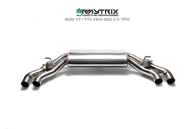 ARMYTRIX Stainless Steel Valvetronic Catback Exhaust System Quad Blue Coated Tips Audi TTS Quattro MK3 8S 2.0 TFSI 15-20