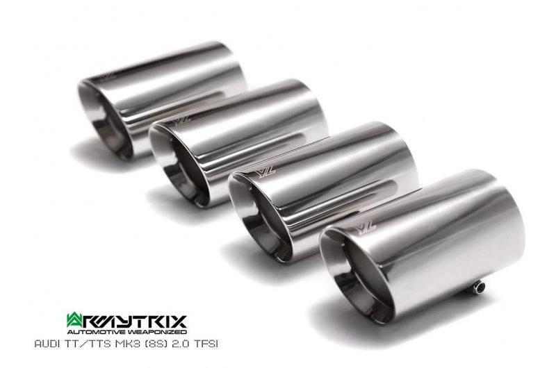 ARMYTRIX Stainless Steel Valvetronic Catback Exhaust System Quad Carbon Tips Audi TTS Quattro MK3 8S 2.0 TFSI 15-20