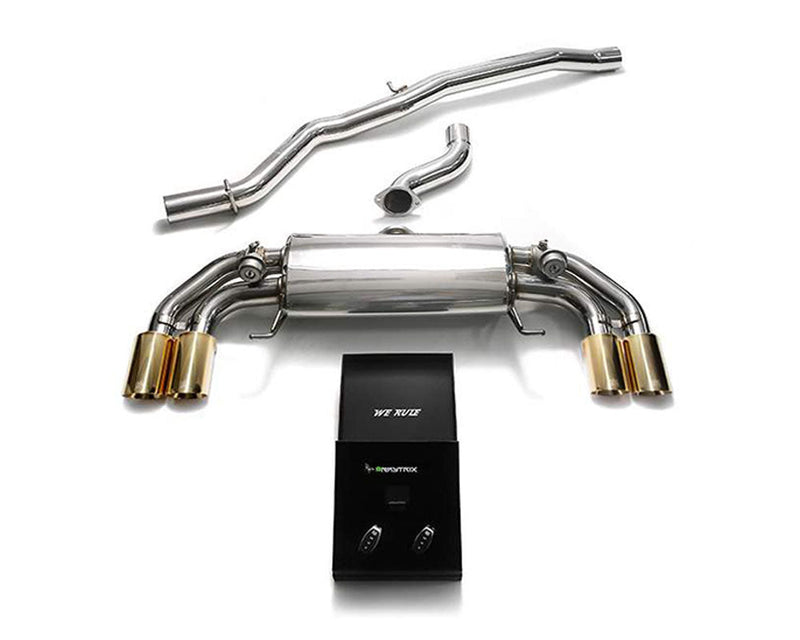 ARMYTRIX Stainless Steel Valvetronic Catback Exhaust System Quad Gold Tips Audi S1 8X 2.0L Turbo 15-18