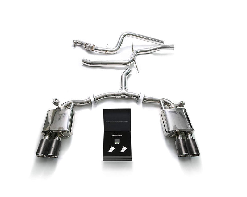 ARMYTRIX Stainless Steel Valvetronic Catback Exhaust System Quad Carbon Tips Audi A4 | A4 Avant 2.0L TFSI B9 16-20