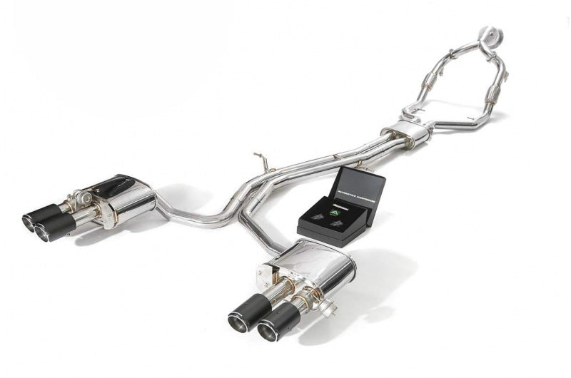 ARMYTRIX Stainless Steel Valvetronic Catback Exhaust System Quad Carbon Tips Audi S4 | S4 Avant 3.0L V6 Turbo B9 17-20