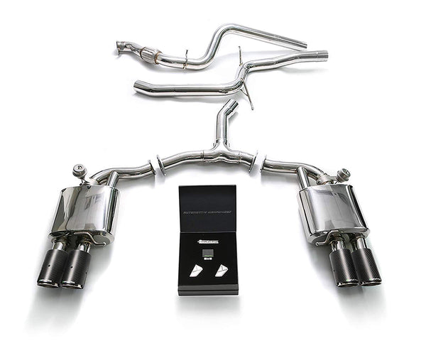 ARMYTRIX Stainless Steel Valvetronic Catback Exhaust System Quad Carbon Tips Audi A5 | A5 Sportback 2.0 TFSI B9 16-20