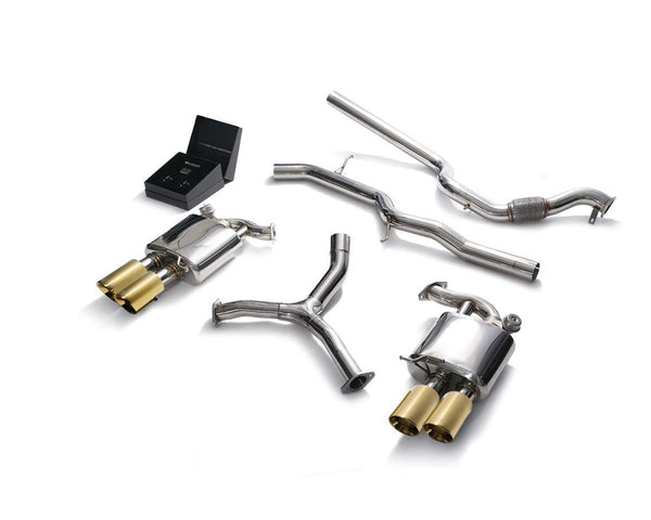 ARMYTRIX Stainless Steel Valvetronic Catback Exhaust System Quad Gold Tips Audi A5 Quattro | A5 Sportback 2.0 TFSI B9 16-20