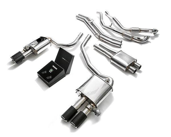 ARMYTRIX Stainless Steel Valvetronic Catback Exhaust System Quad Carbon Tips Audi S5 Coupe 3.0L V6 Turbo B9 17-20