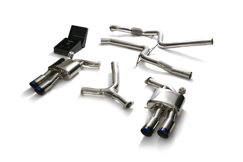 ARMYTRIX Stainless Steel Valvetronic Catback Exhaust System Quad Blue Coated Tips Audi A5 Coupe 2WD B9 16-20