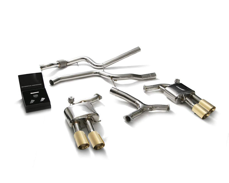 ARMYTRIX Stainless Steel Valvetronic Catback Exhaust System Quad Gold Tips Audi A5 Coupe 2WD B9 16-20