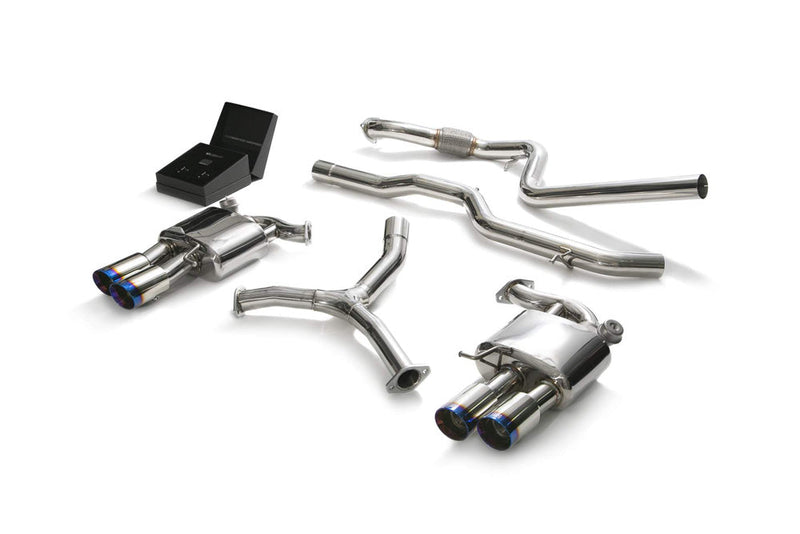 ARMYTRIX Stainless Steel Valvetronic Catback Exhaust System Quad Blue Coated Tips Audi A5 Coupe 4WD B9 16-20