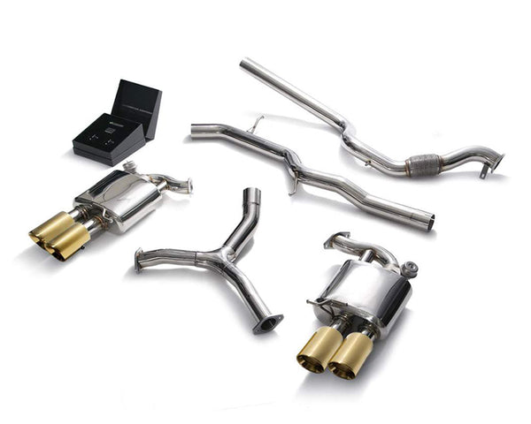 ARMYTRIX Stainless Steel Valvetronic Catback Exhaust System Quad Gold Tips Audi A5 Coupe 4WD B9 16-20