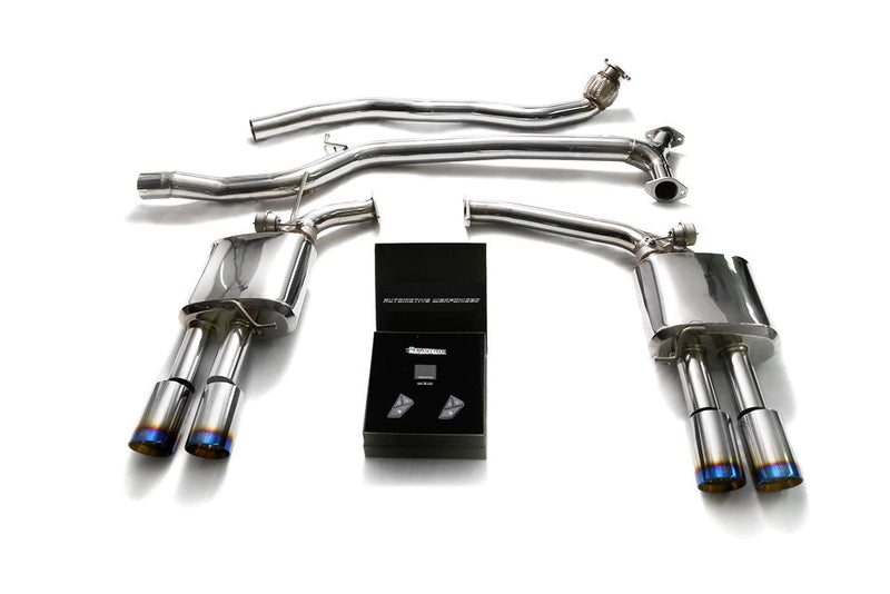 ARMYTRIX Stainless Steel Valvetronic Catback Exhaust System Quad Blue Coated Tips Audi A5 | A5 Quattro 08-15