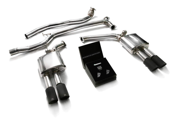 ARMYTRIX Stainless Steel Valvetronic Catback Exhaust System Quad Matte Black Tips Audi A5 | A5 Quattro 08-15