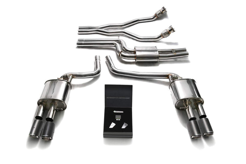 ARMYTRIX Stainless Steel Valvetronic Catback Exhaust System Quad Carbon Tips Audi A4/A5 | S4/S5 3.0L TFSI 09-15