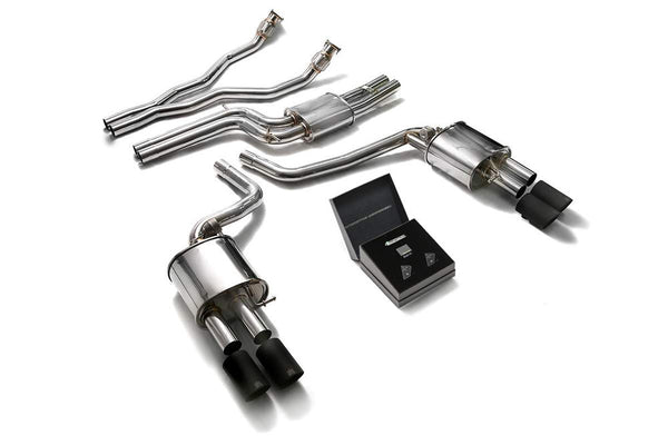 ARMYTRIX Stainless Steel Valvetronic Catback Exhaust System Quad Matte Black Tips Audi A4/A5 | S4/S5 3.0L TFSI 09-15