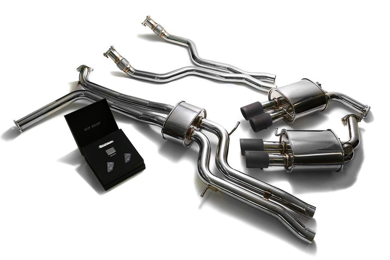 ARMYTRIX Stainless Steel Valvetronic Catback Exhaust System Quad Matte Coated Tips Audi A6 | A7 C7 3.0 TFSI V6 11-20