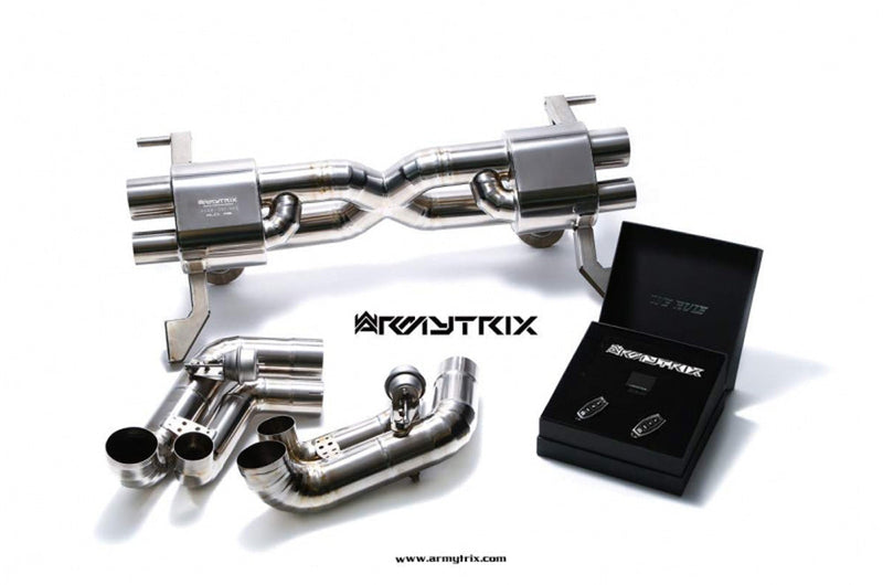 ARMYTRIX Titanium Valvetronic Catback Exhaust System Dual Carbon Tips Audi R8 V10 MKI 09-12