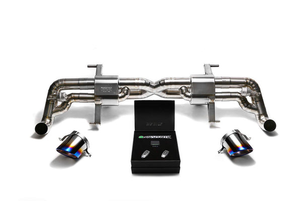 ARMYTRIX Titanium Valvetronic Exhaust System Dual Titanium Blue Tips Audi R8 V8 4.2L FSI 14-15