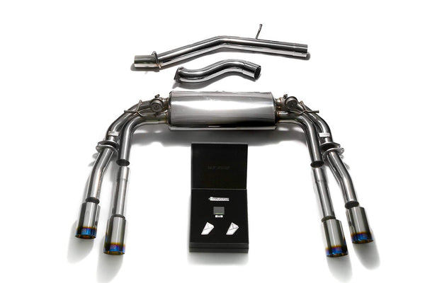 ARMYTRIX Stainless Steel Valvetronic Catback Exhaust System Quad Blue Coated Tips Audi S3 8V Sedan 2.0 Turbo 13-20