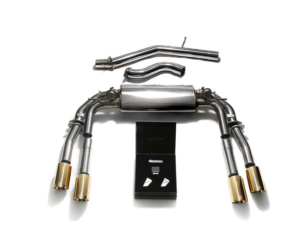 ARMYTRIX Stainless Steel Valvetronic Catback Exhaust System Quad Gold Tips Audi S3 8V Sedan 2.0 Turbo 13-20