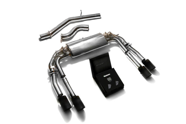 ARMYTRIX Stainless Steel Valvetronic Catback Exhaust System Quad Matte Black Tips Audi S3 8V Sedan 2.0 Turbo 13-20