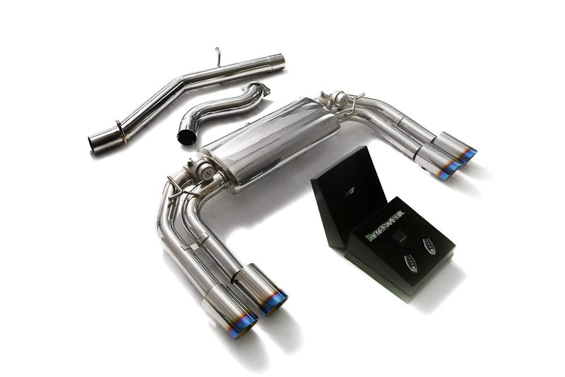 ARMYTRIX Stainless Steel Valvetronic Catback Exhaust System Quad Blue Coated Tips Audi S3 8V Sportback 13-20