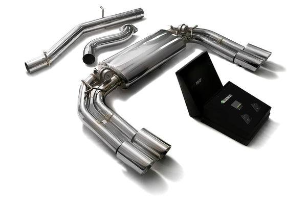 ARMYTRIX Stainless Steel Valvetronic Catback Exhaust System Quad Chrome Silver Tips Audi S3 8V Sportback 13-20