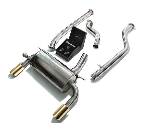 ARMYTRIX Stainless Steel Valvetronic Catback Exhaust System Dual Gold Tips BMW 3-Series | 4-Series F3x 16-20