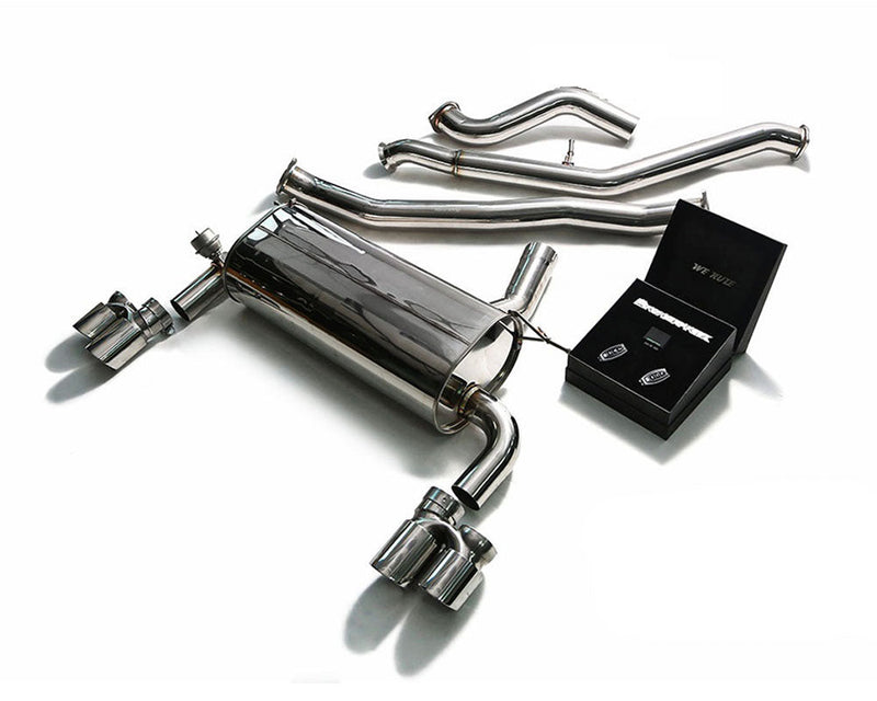 ARMYTRIX Stainless Steel Valvetronic Catback Exhaust System Quad Chrome Silver Tips BMW 328i GT F34 13-15