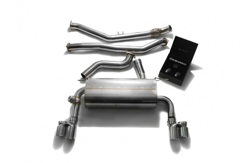 ARMYTRIX Stainless Steel Valvetronic Catback Exhaust System Quad Chrome Silver Tips BMW 335i GT F34 13-15