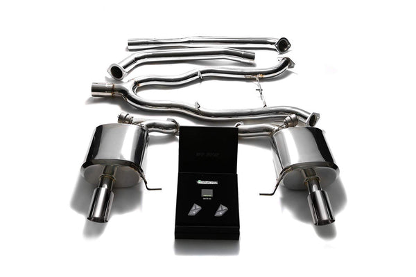 ARMYTRIX Stainless Steel Valvetronic Catback Exhaust System Dual Carbon Tips BMW 535i F10 RWD 11-19