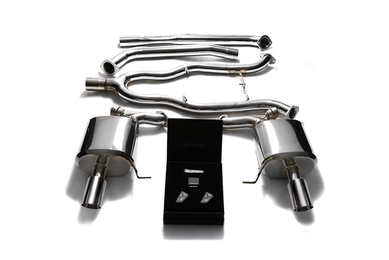 ARMYTRIX Stainless Steel Valvetronic Catback Exhaust System Dual Blue Coated Tips BMW 535i F10 RWD 11-19