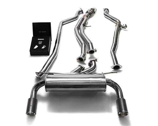 ARMYTRIX Stainless Steel Valvetronic Catback Exhaust System Dual Carbon Tips BMW M135i | M235i F2x 12-15