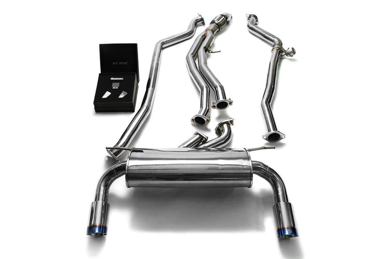 ARMYTRIX Stainless Steel Valvetronic Catback Exhaust System Dual Blue Coated Tips BMW M135i | M235i F2x 12-15