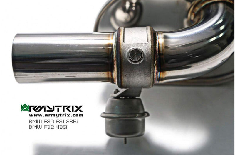 ARMYTRIX Stainless Steel Valvetronic Catback Exhaust Quad Matte Black Tips BMW 335i | 435i F3X 12-15