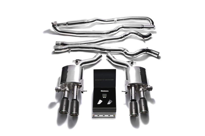 ARMYTRIX Stainless Steel Valvetronic Catback Exhaust System Quad Carbon Tips BMW M5 F10 11-17