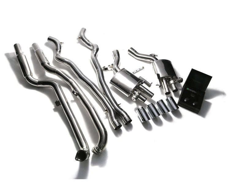 ARMYTRIX Stainless Steel Valvetronic Catback Exhaust System Quad Carbon Tips BMW M5 F10 11-17