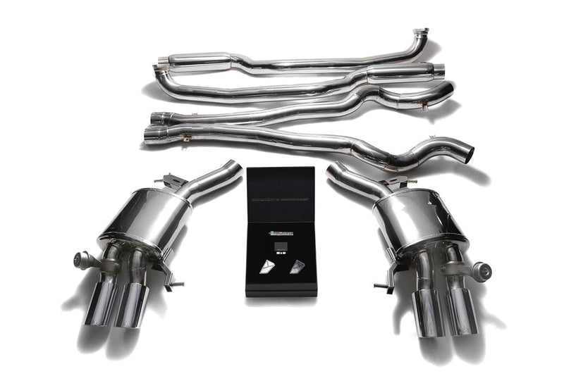 ARMYTRIX Stainless Steel Valvetronic Catback Exhaust System Quad Chrome Silver Tips BMW M6 F12 | F13 13-19