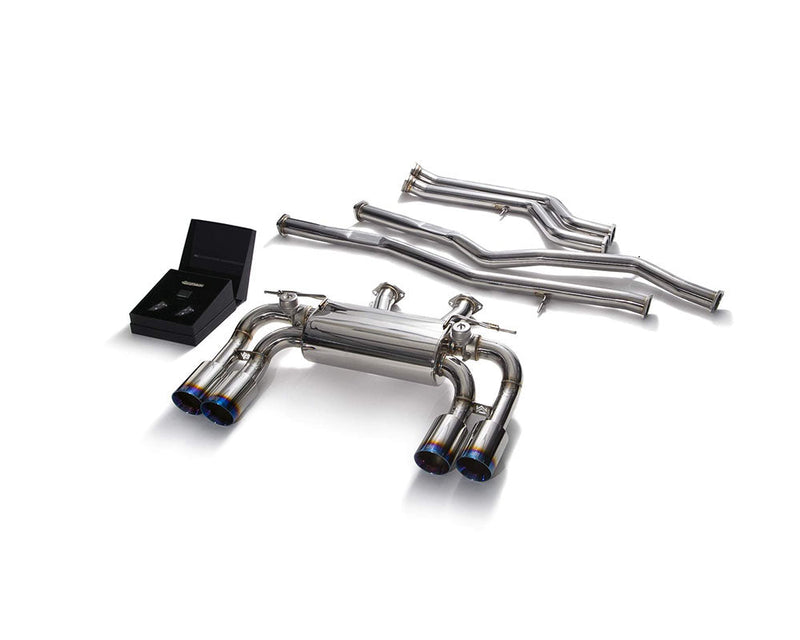 ARMYTRIX Stainless Steel Valvetronic Catback Exhaust System Quad Blue Coated Tips BMW M2 Competition F87 19-20+