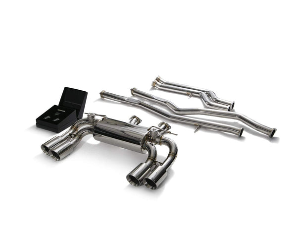 ARMYTRIX Stainless Steel Valvetronic Catback Exhaust System Quad Chrome Silver Tips BMW M2 Competition F87 19-20+