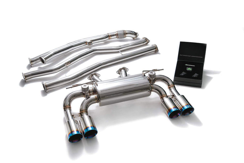 ARMYTRIX Stainless Steel Valvetronic Catback Exhaust System Quad Blue Coated Tips BMW M2 F87 16-20