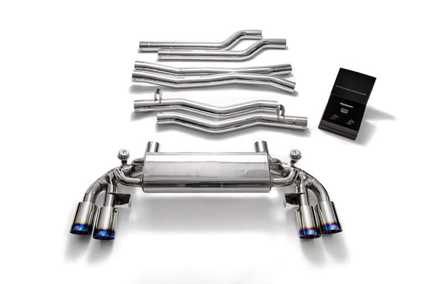 ARMYTRIX Stainless Steel Valvetronic Catback Exhaust Quad Blue Coated Tips BMW M5 F90 18-20