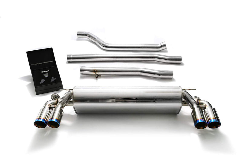 ARMYTRIX Stainless Steel Valvetronic Catback Exhaust System Quad Blue Coated Tips BMW 540i G30 | G31 17-20