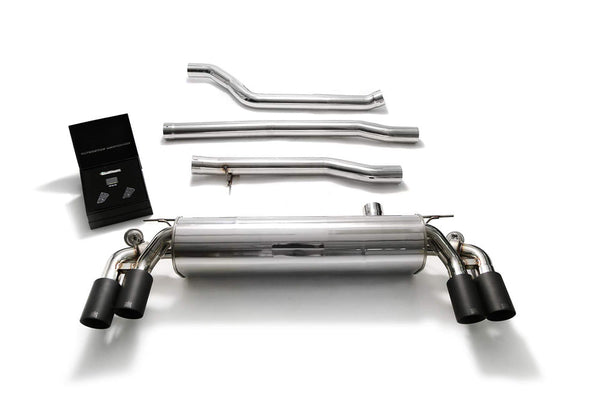 ARMYTRIX Stainless Steel Valvetronic Catback Exhaust System Quad Matte Black Tips BMW 540i G30 | G31 17-20